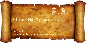 Piler Márton névjegykártya